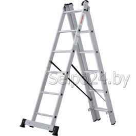 Лестница алюминиевая трехсекционная 3х6 "Новая высота" серия NV1230 (1230306)